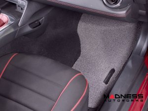 FIAT 124 Floor Mats - All Weather - Rubber Woven Carpet - Black + Grey